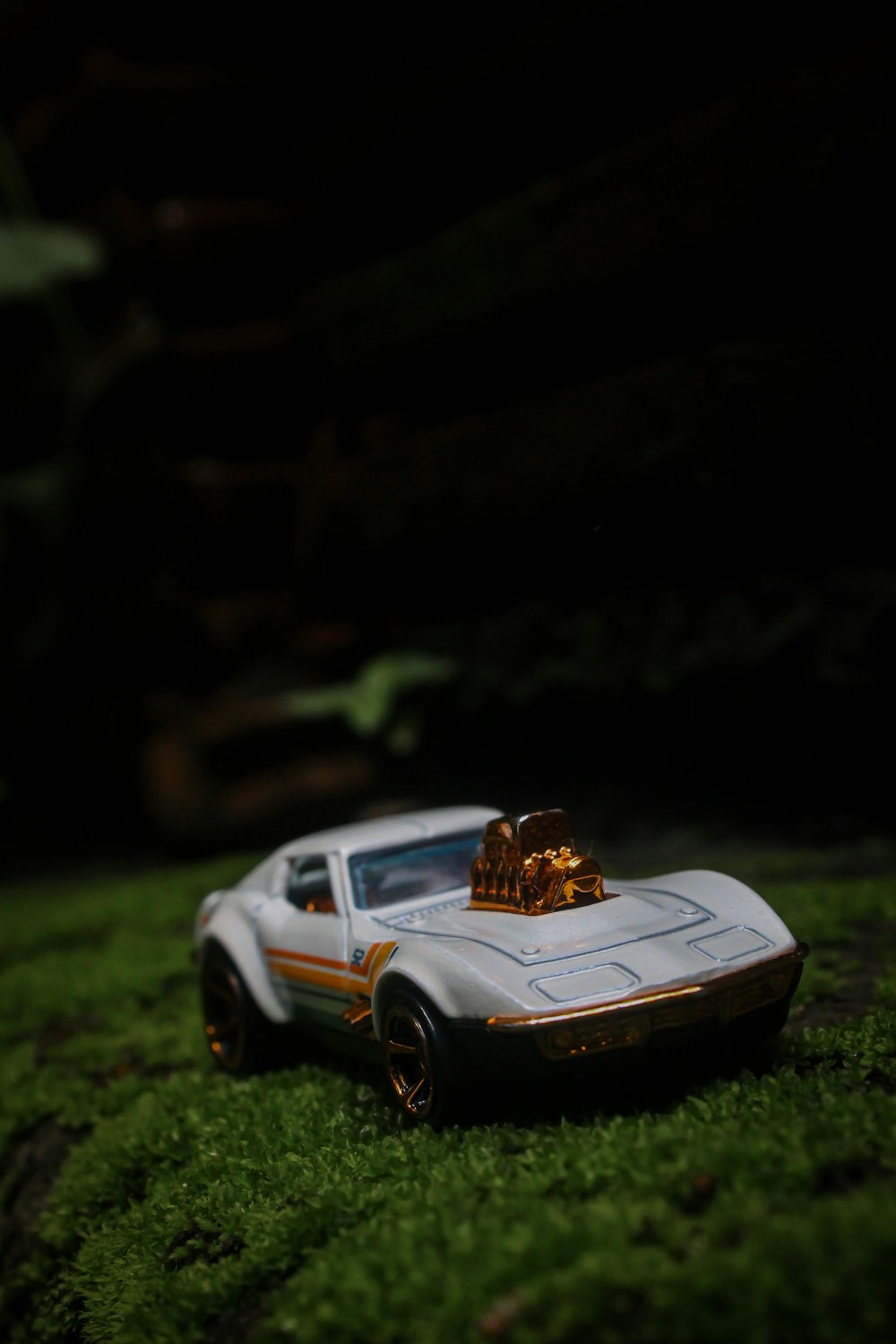 white and brown car die cast model