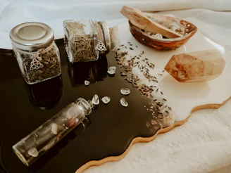 herbal bath with citrine minerals