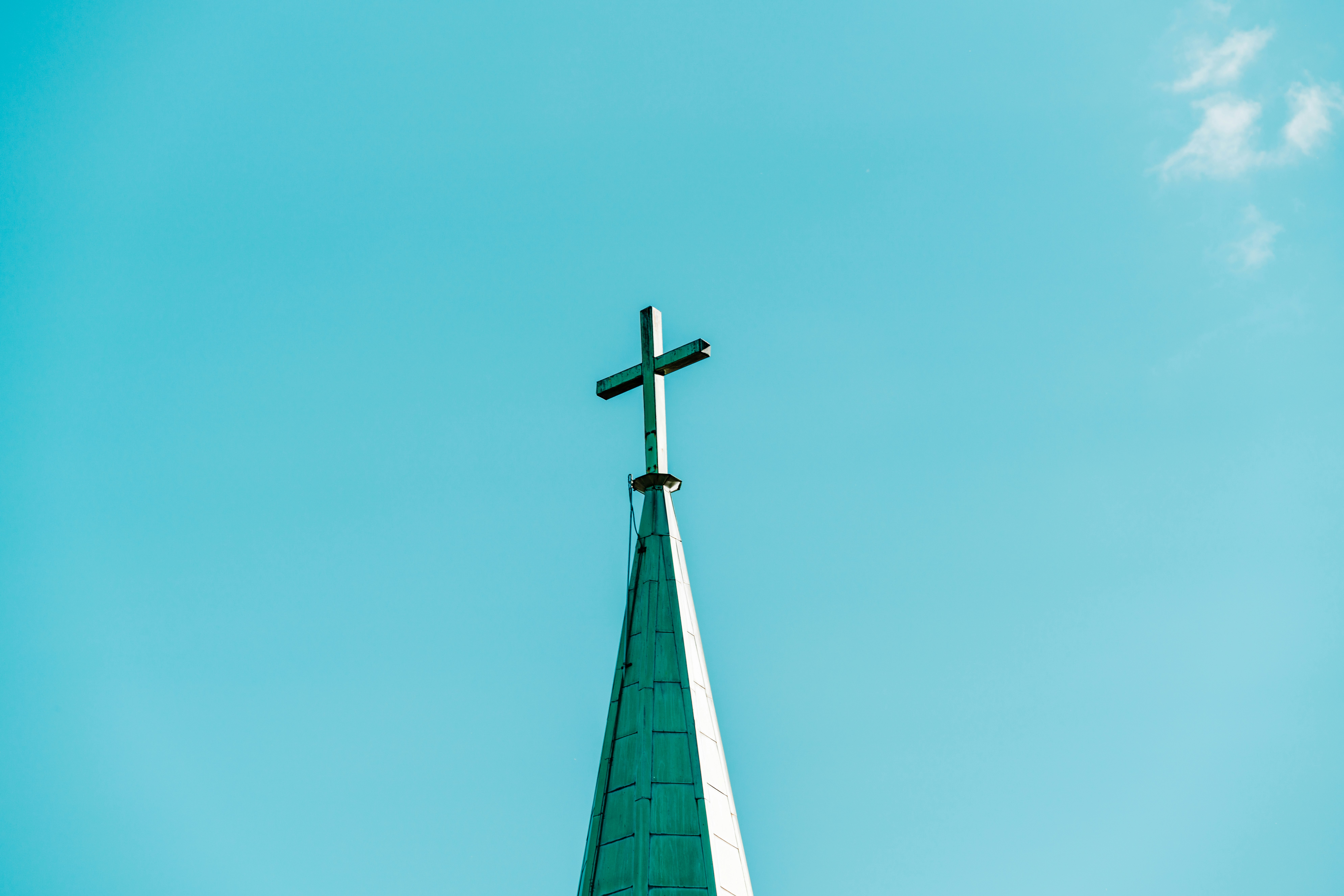 white cross on top of the roof