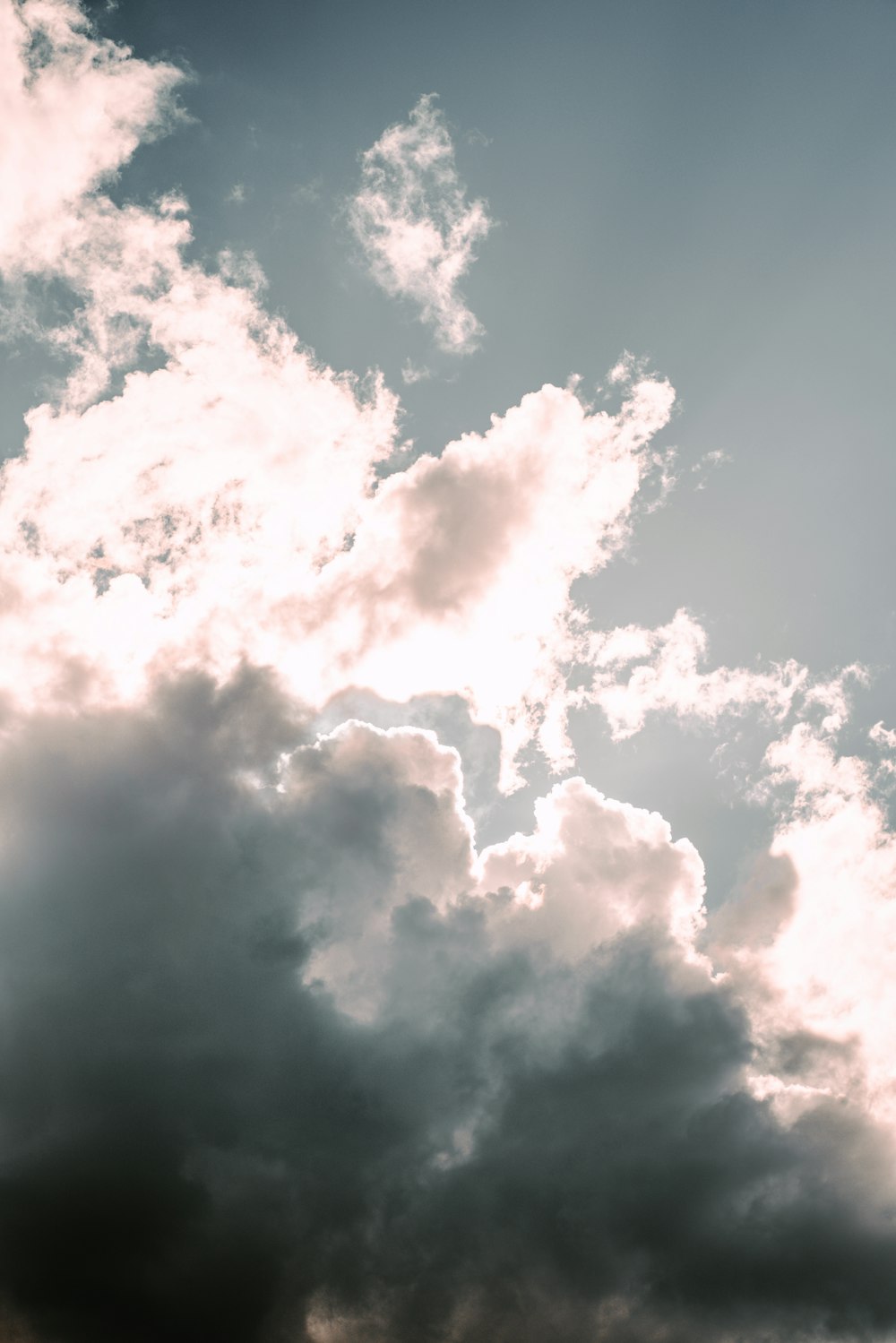 white clouds and blue sky