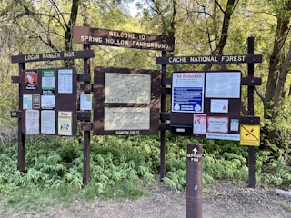 A detailed informational board with weather updates and park rules at Yellowstone.