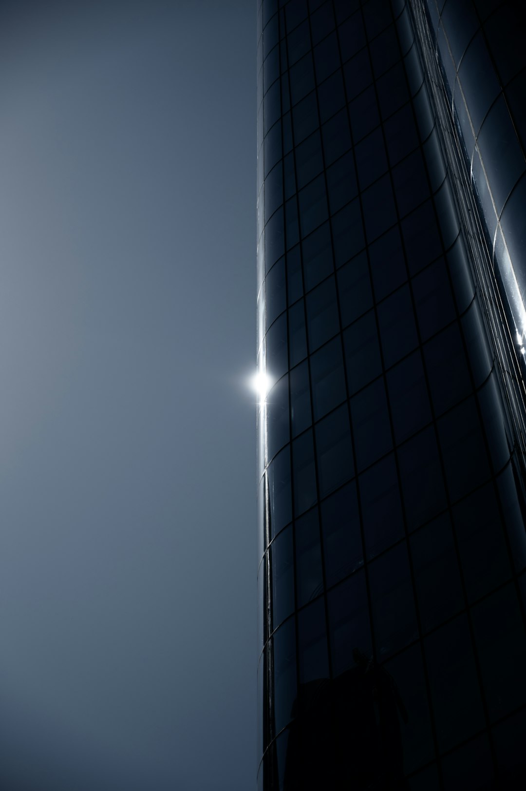 black and white glass building