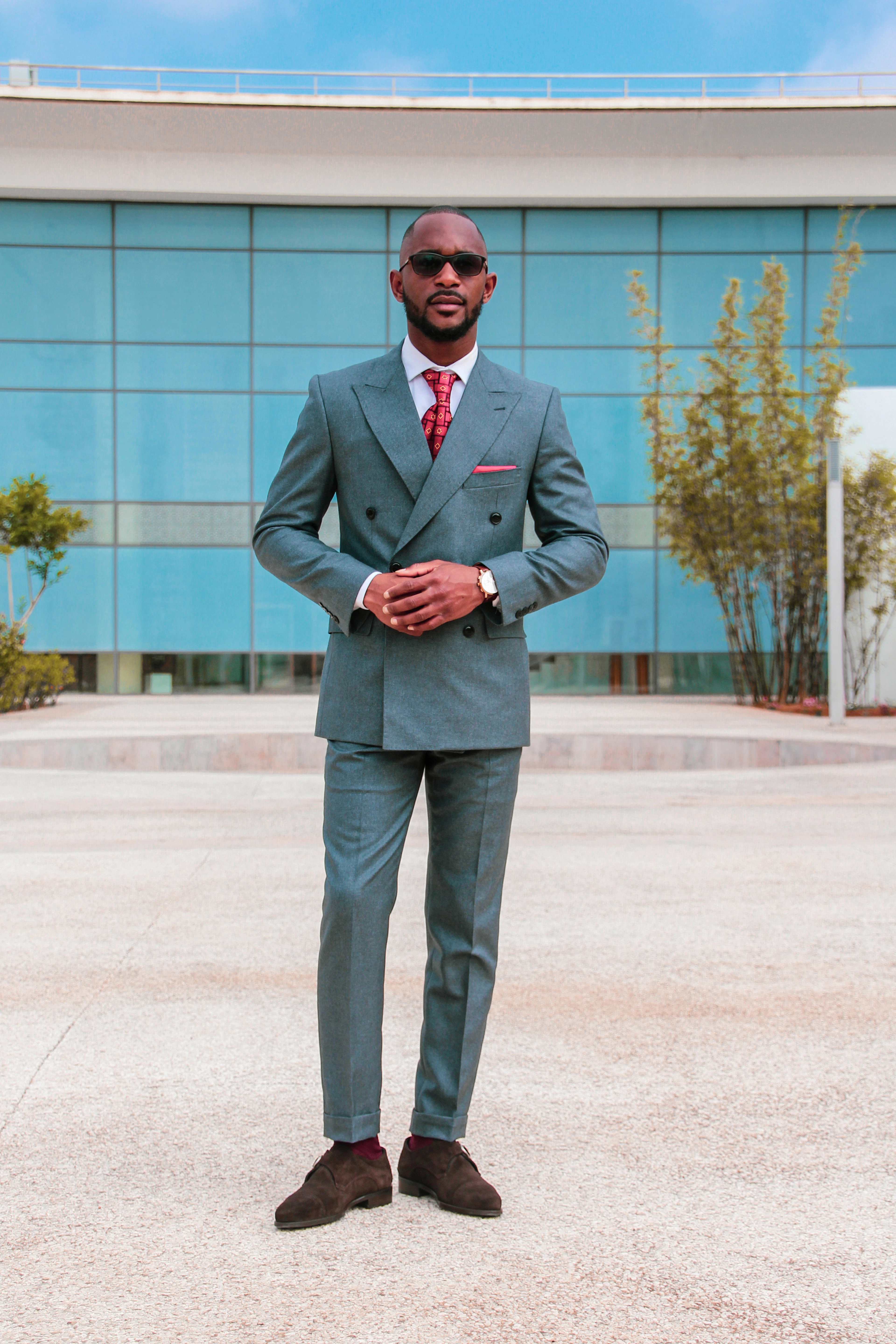 Executive in a grey suit