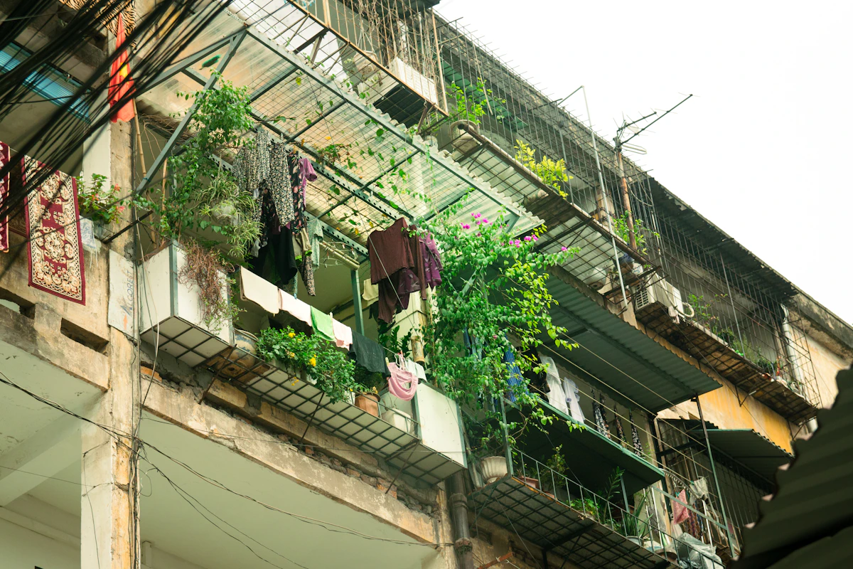 Riverside apartment balcony view in Thao Dien
