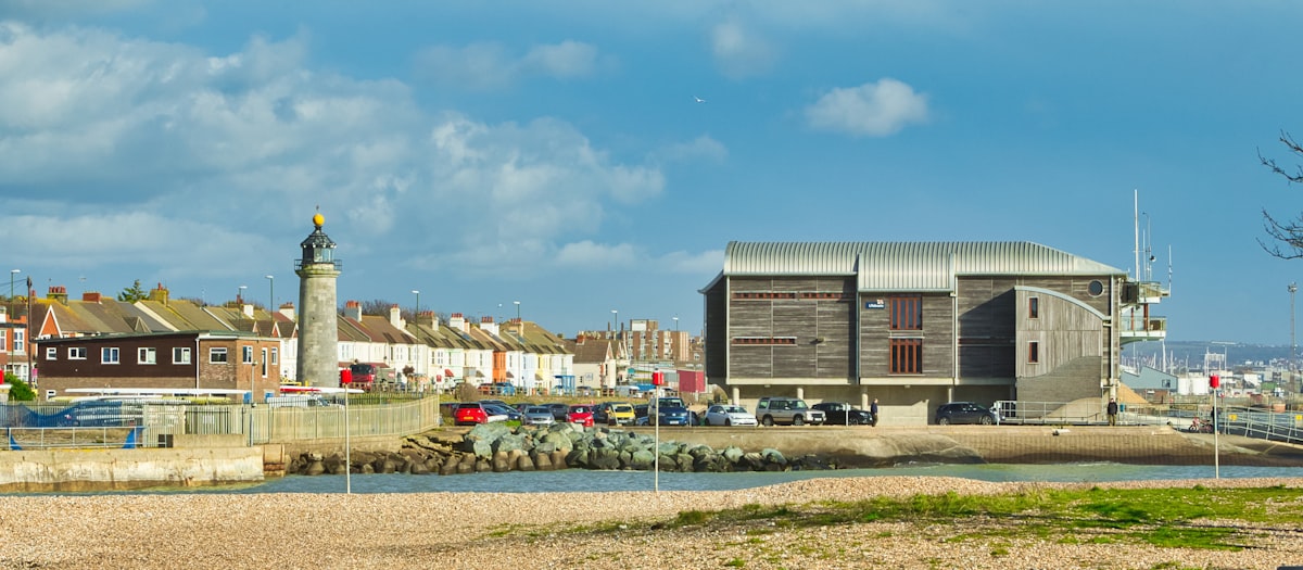 Houseboats and the historic harbour at Shoreham-by-Sea, Adur, West Sussex