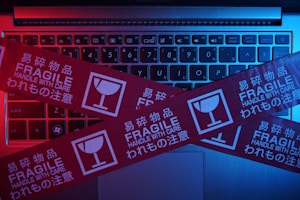 red and black laptop computer