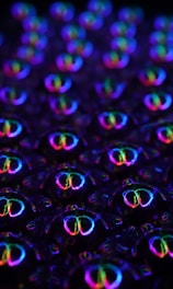 blue and purple water droplets