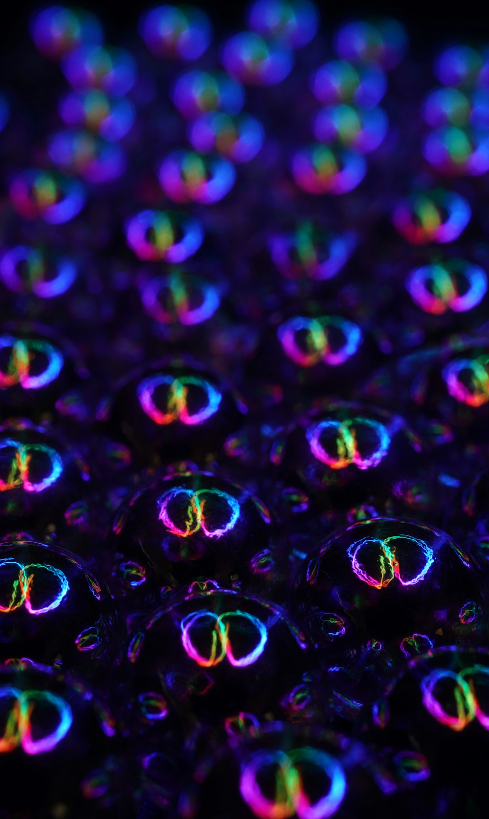 blue and purple water droplets