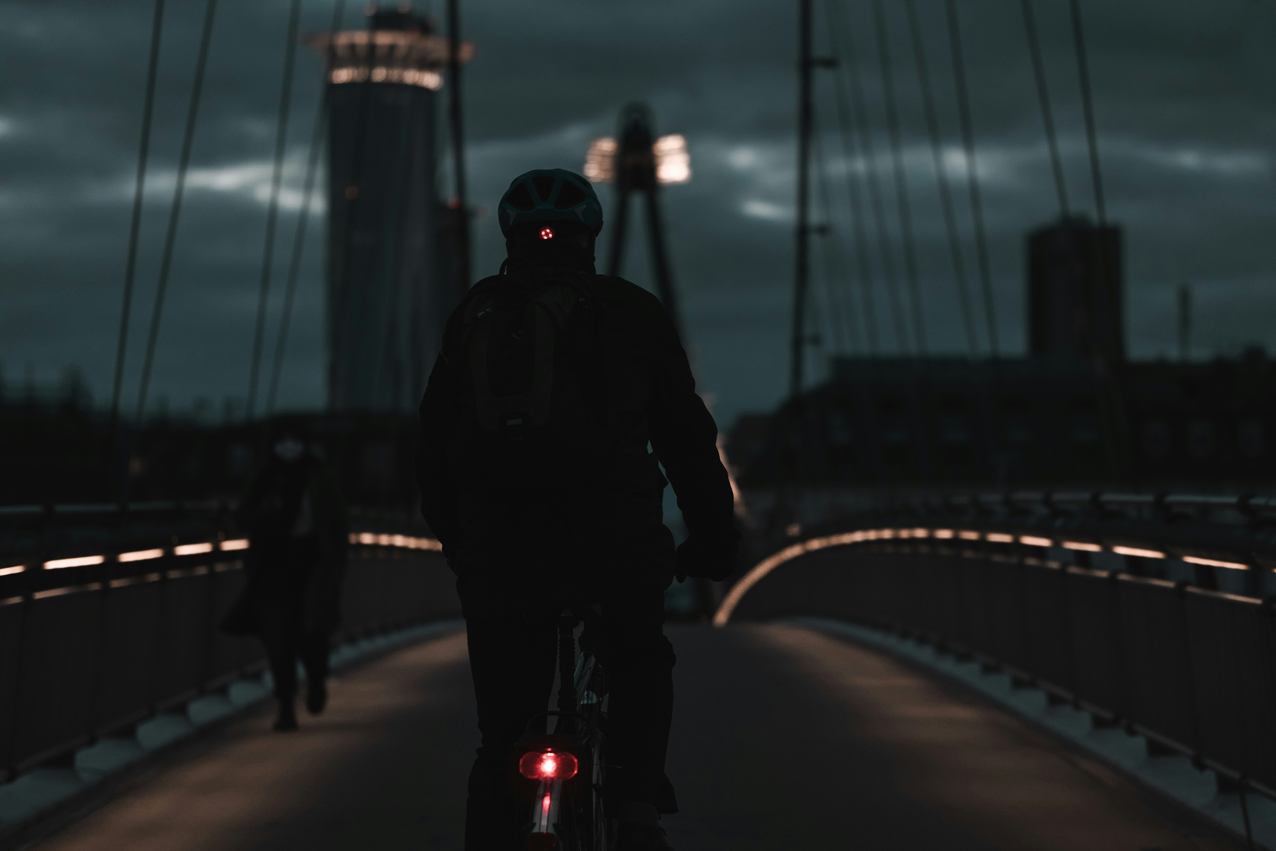 Man walking at night