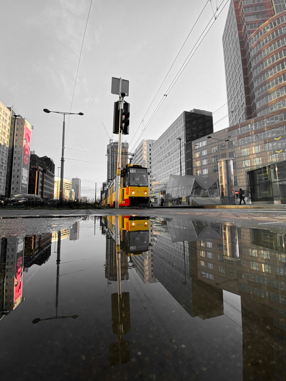 reflection of high rise buildings on water