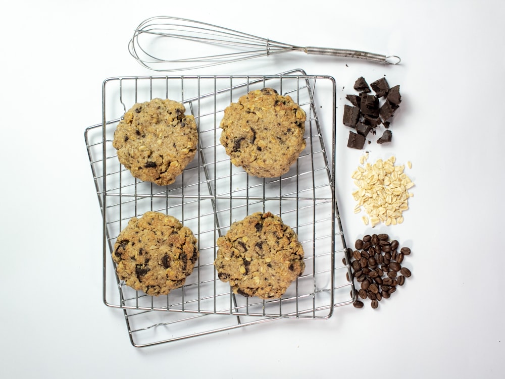 brown cookies on stainless steel tray