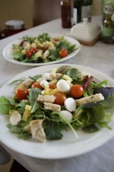vegetable salad on white ceramic plate