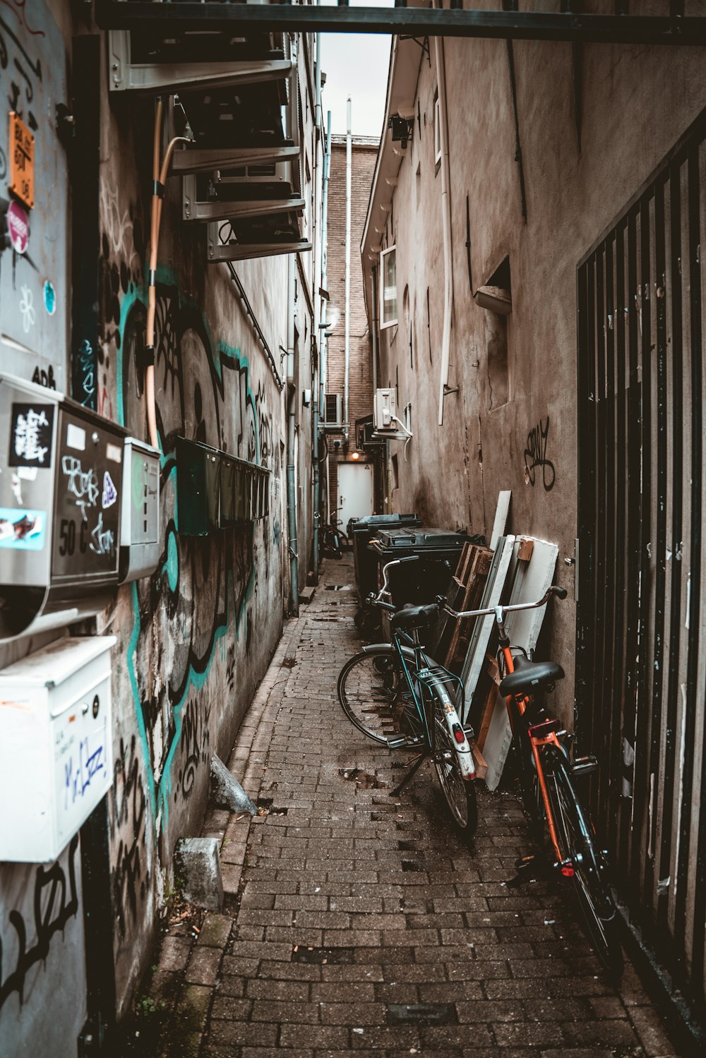 bicycle parked beside the road