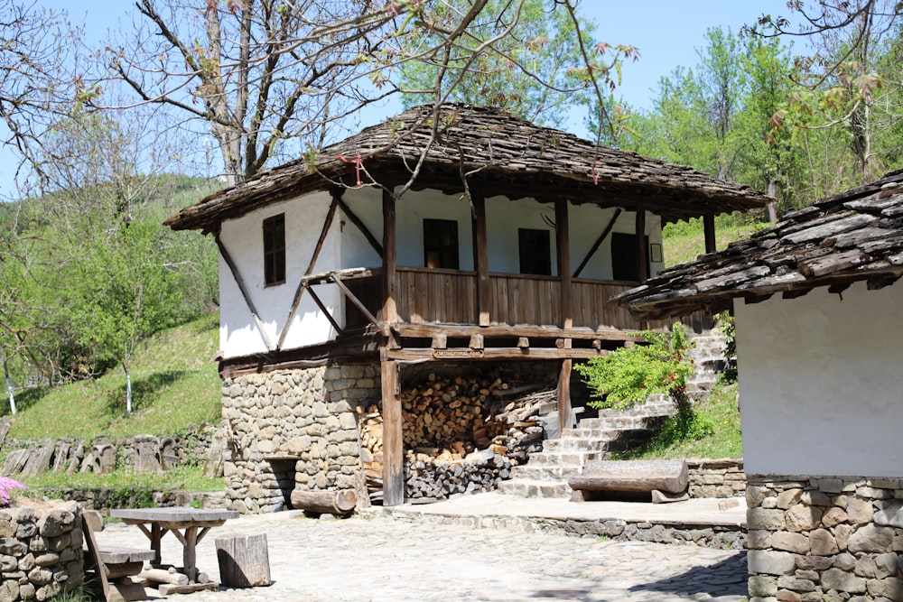 brown wooden house near trees during daytime