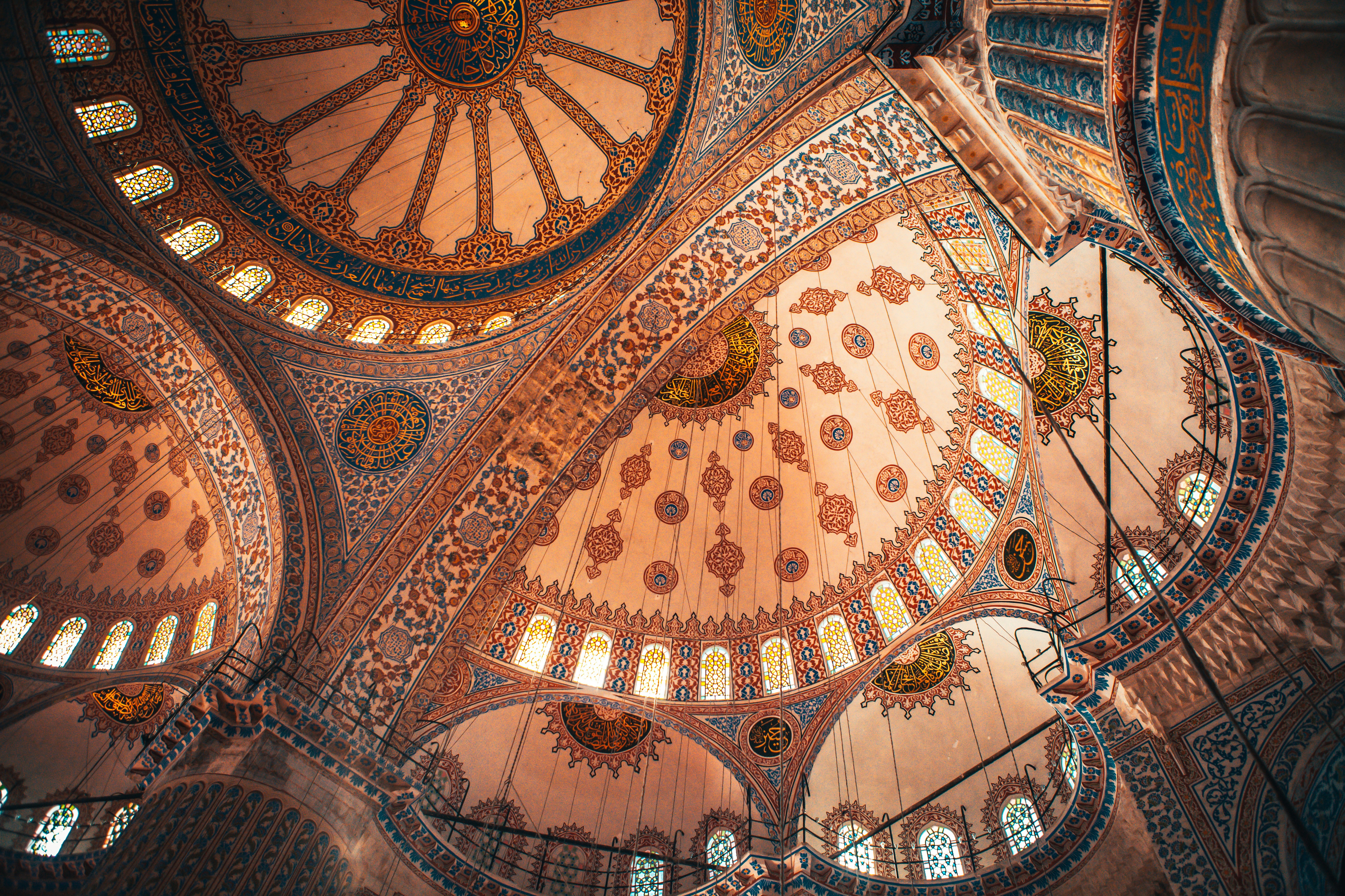 Interior of Sultan Ahmed Mosque Blue Mosque Istanbul, Turkey.
