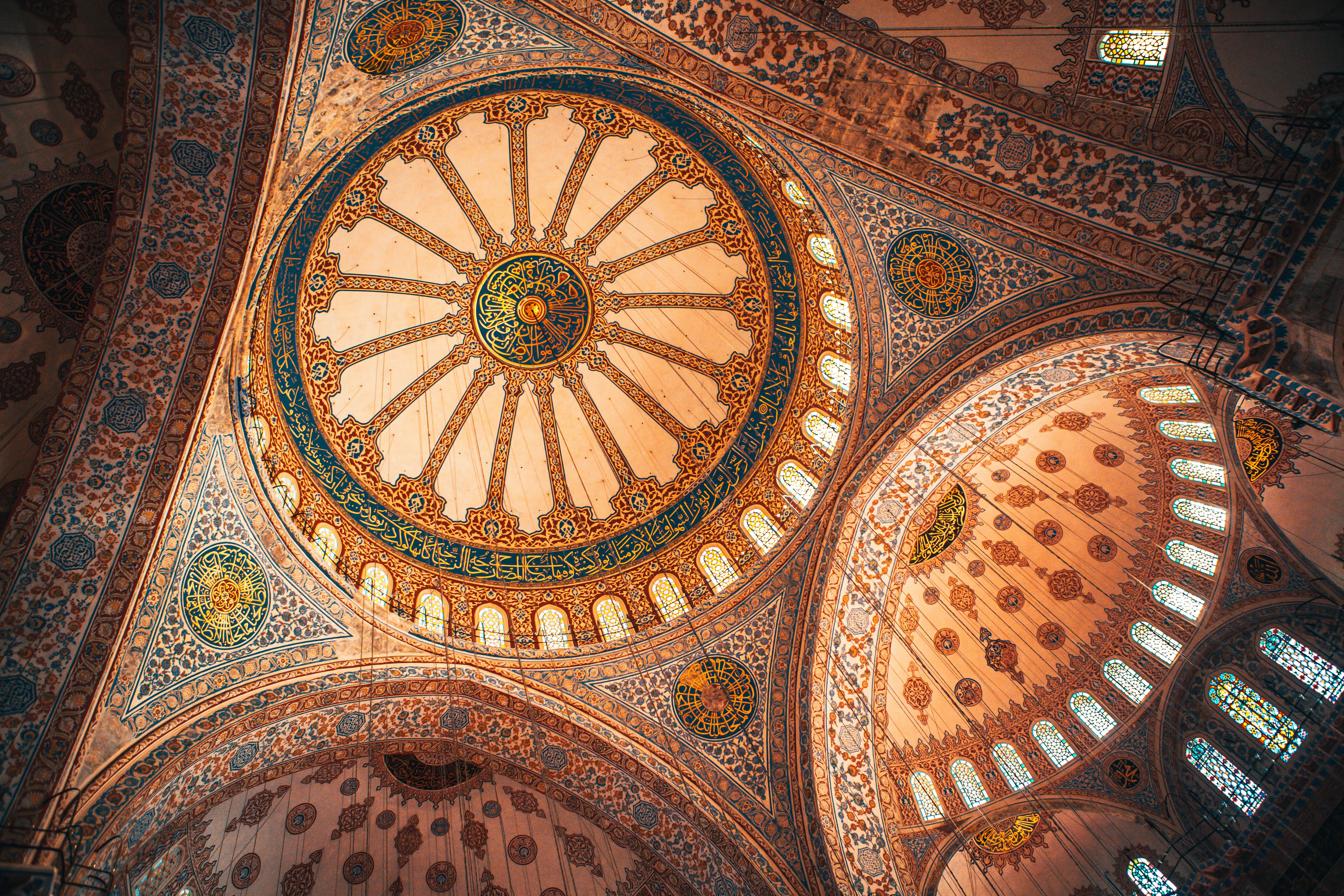 Interior of Sultan Ahmed Mosque Blue Mosque Istanbul, Turkey.