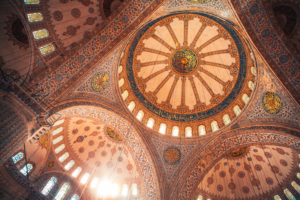 brown and white dome ceiling