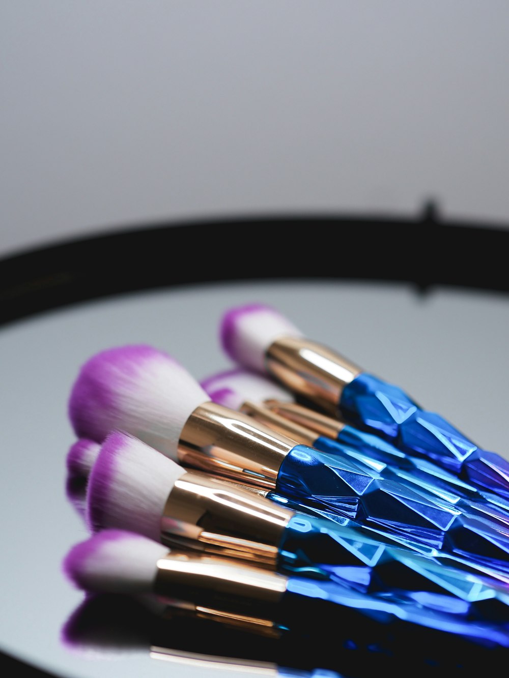 black and blue makeup brush