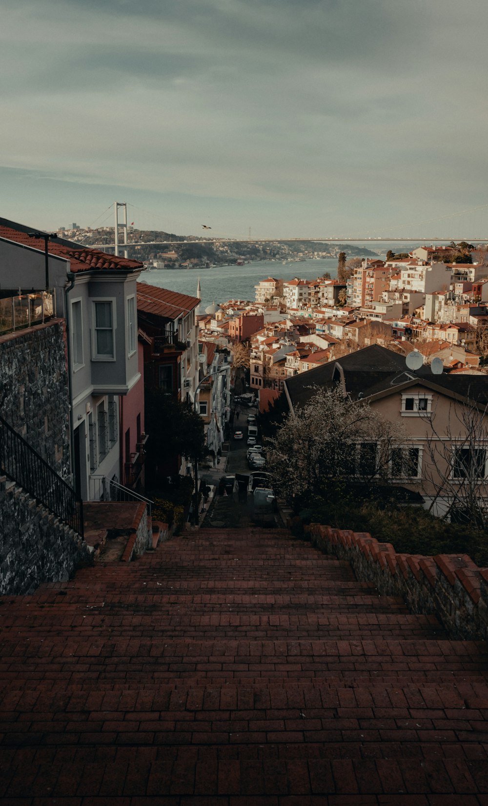 white and brown concrete houses near body of water during daytime