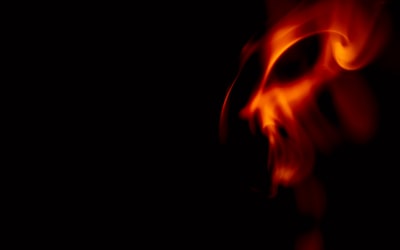 womans face in dark room evil teams background