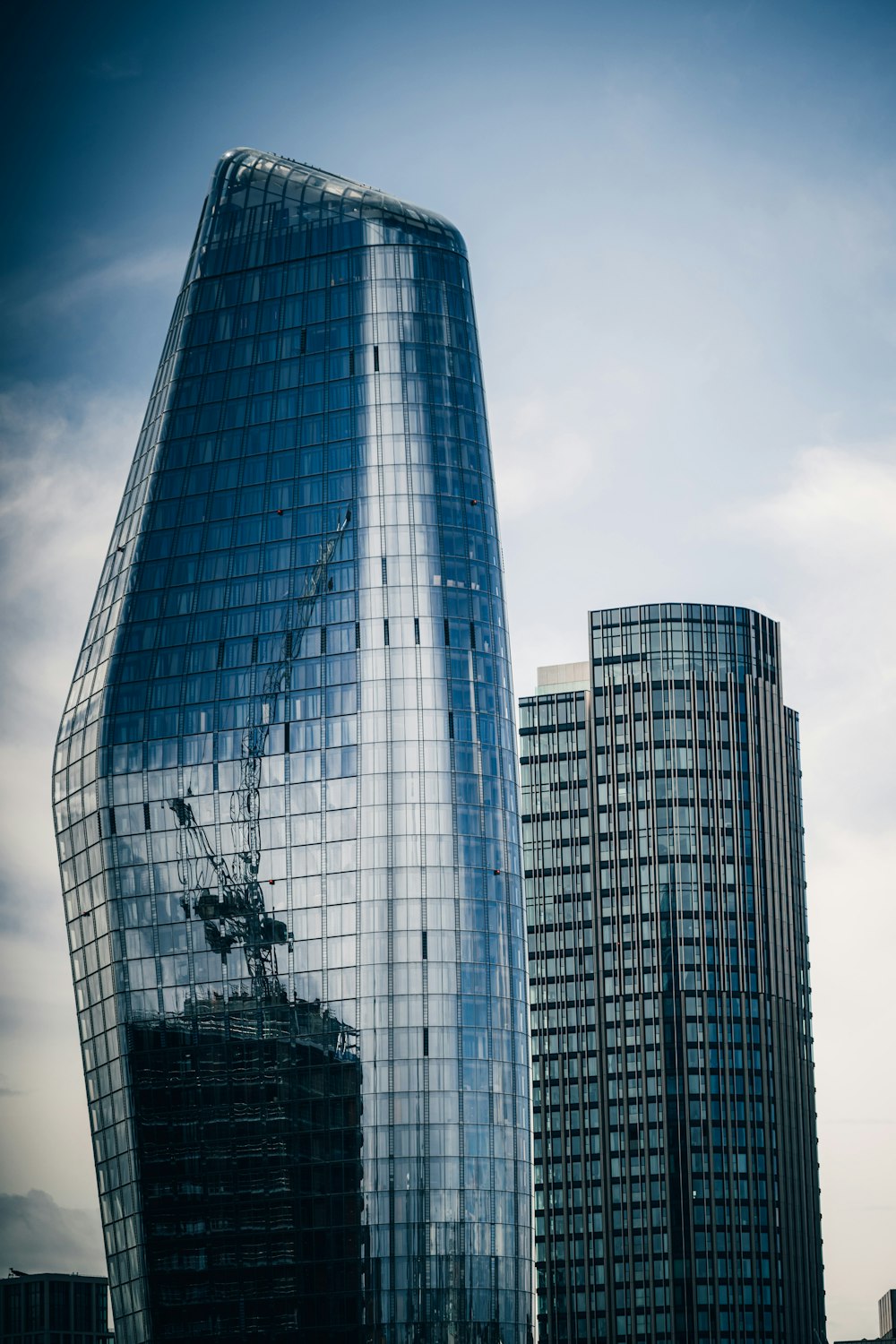 black and white glass building