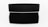 A black speaker with a sleek, modern design is centered against a white background. The speaker is rectangular with fine mesh detailing on the front. A shadow extends below it, accentuating its dimensions.