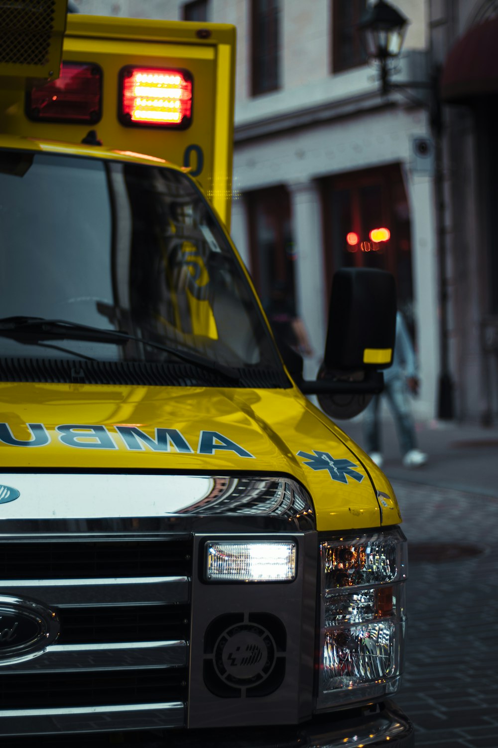 yellow and white ford van