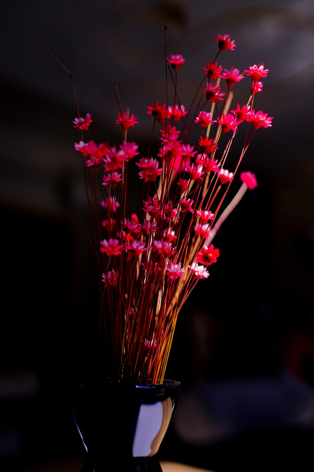 pink flowers in brown wooden stick
