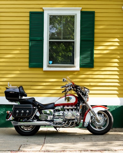 black and red cruiser motorcycle