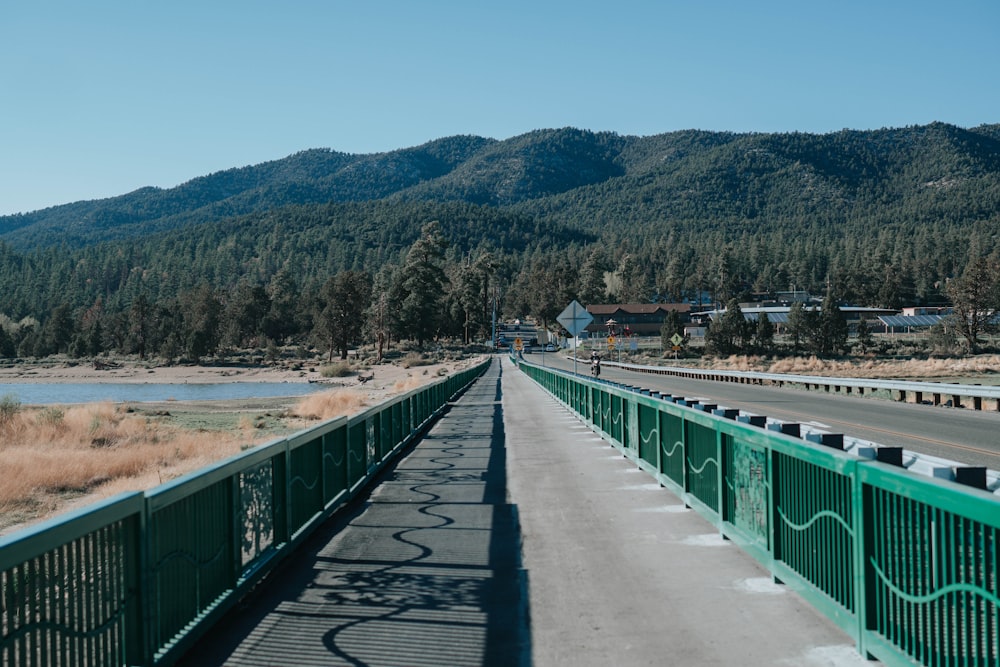 green and brown bridge near mountain during daytime