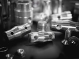 silver tube pipe in grayscale photography