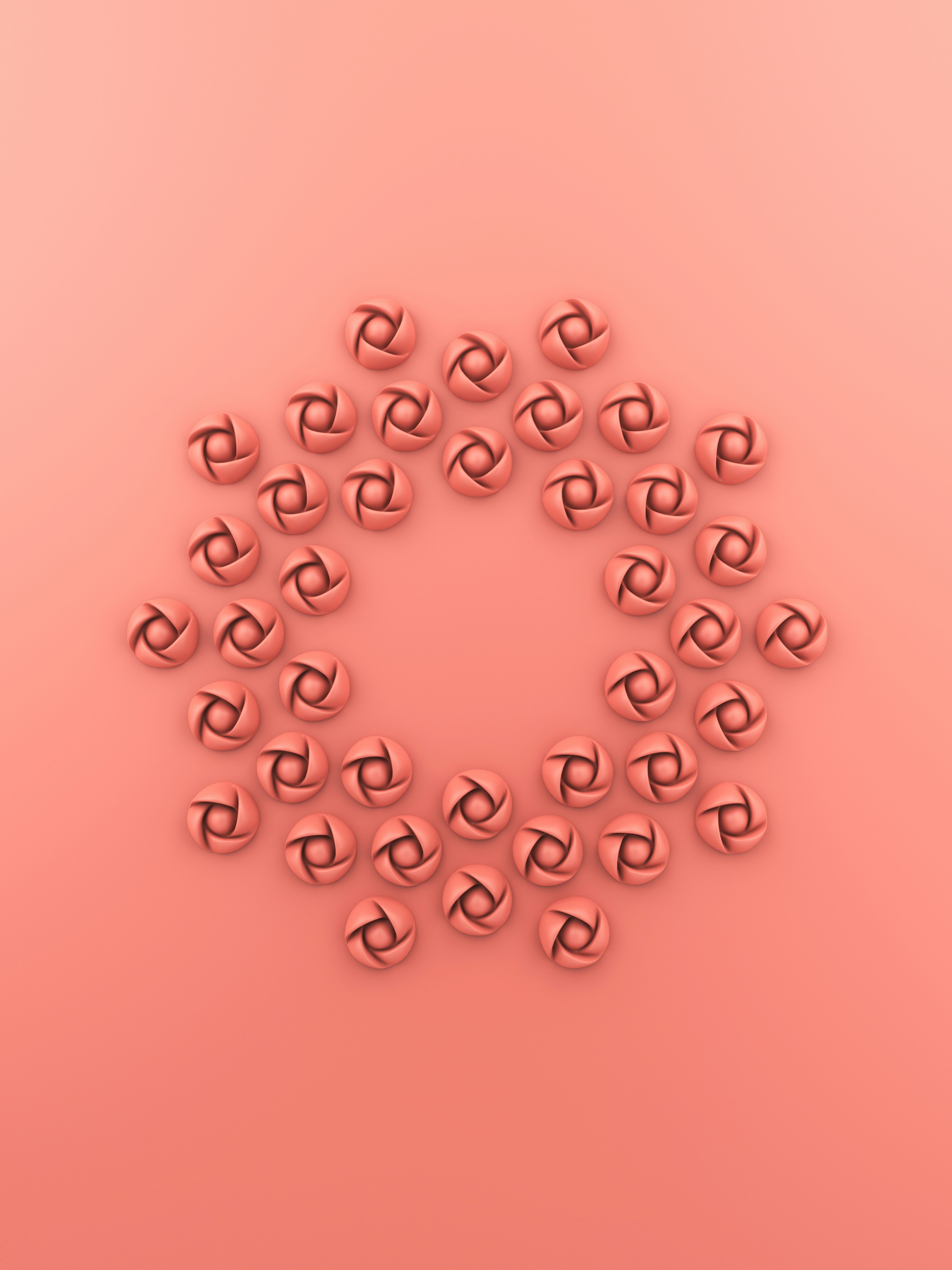 contas plásticas redondas brancas na superfície rosa