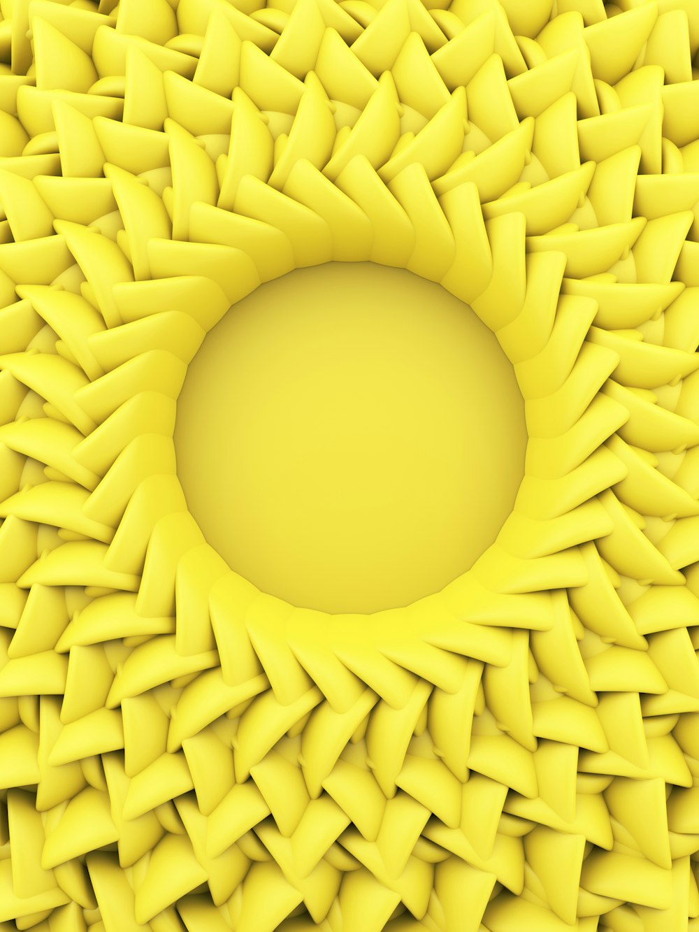 yellow round hole on white background