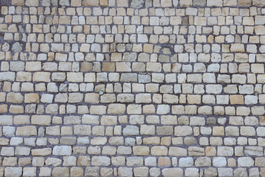 white and brown brick wall, Stone wall texture and patterns
