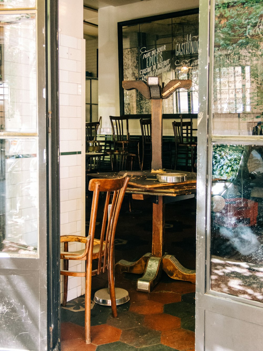 brown wooden table and chairs