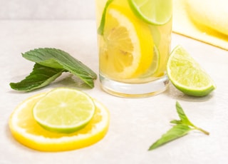 clear drinking glass with lemon juice