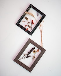 white and red flower painting