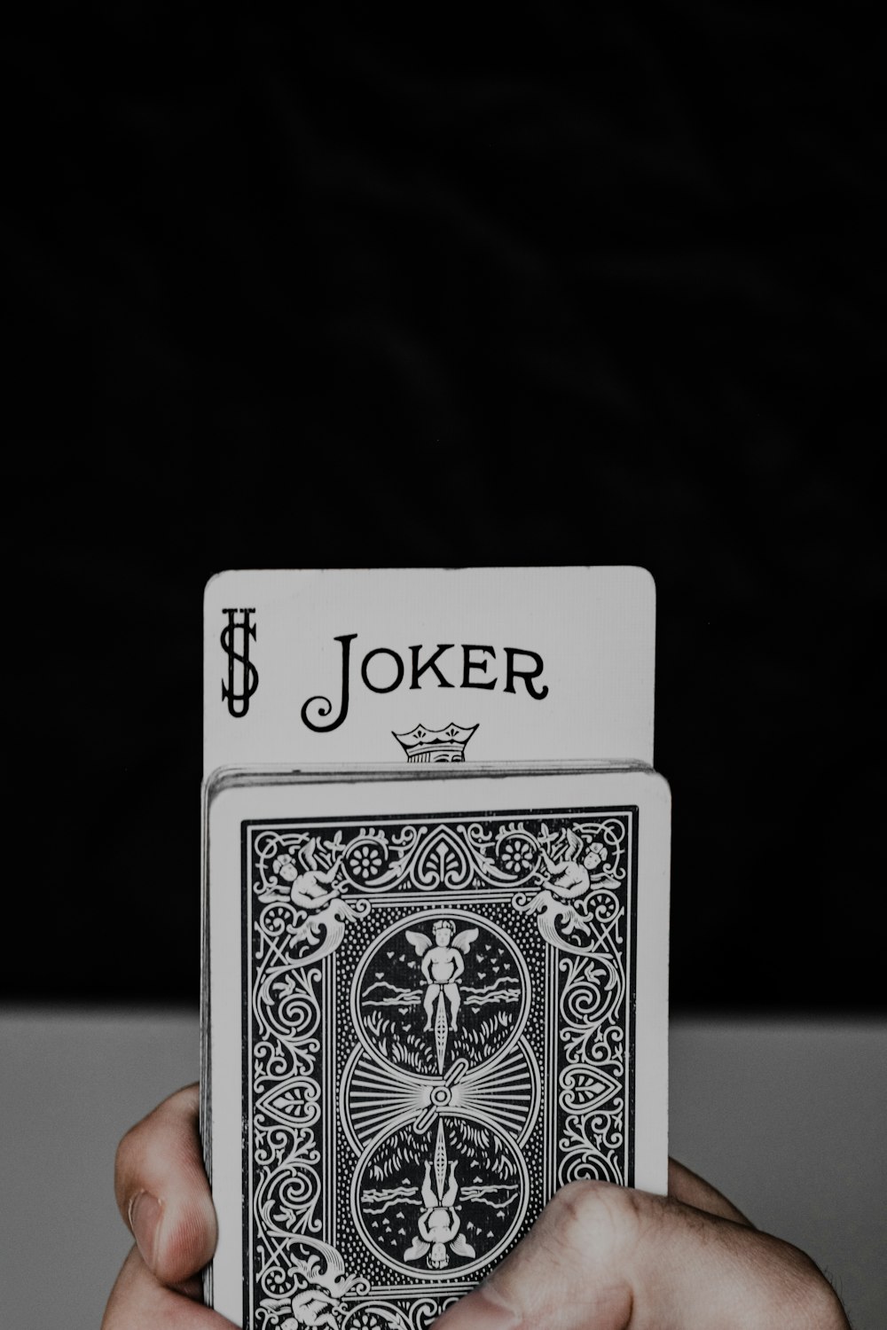 white and black playing card