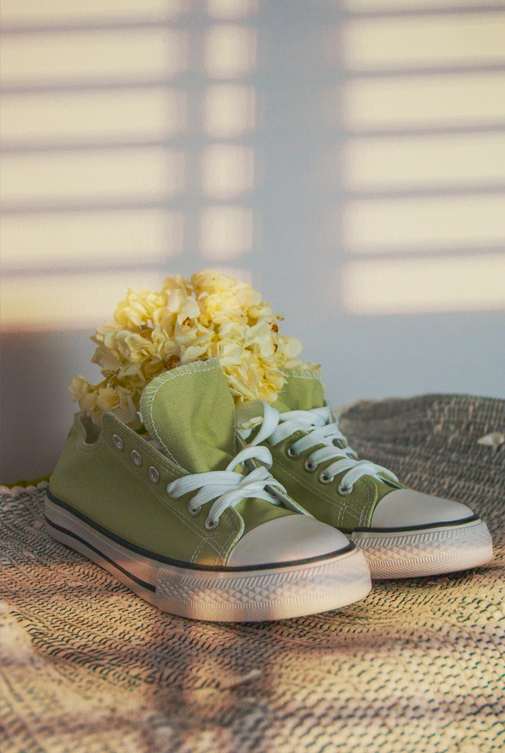 green and white nike high top sneakers