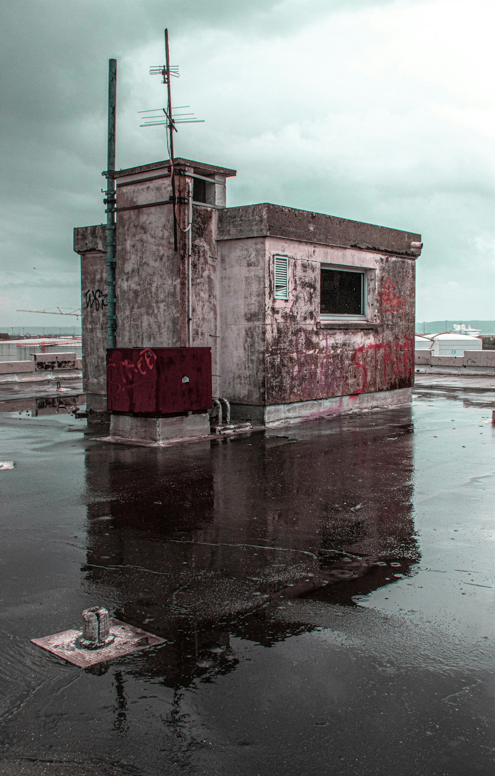 red and white concrete building