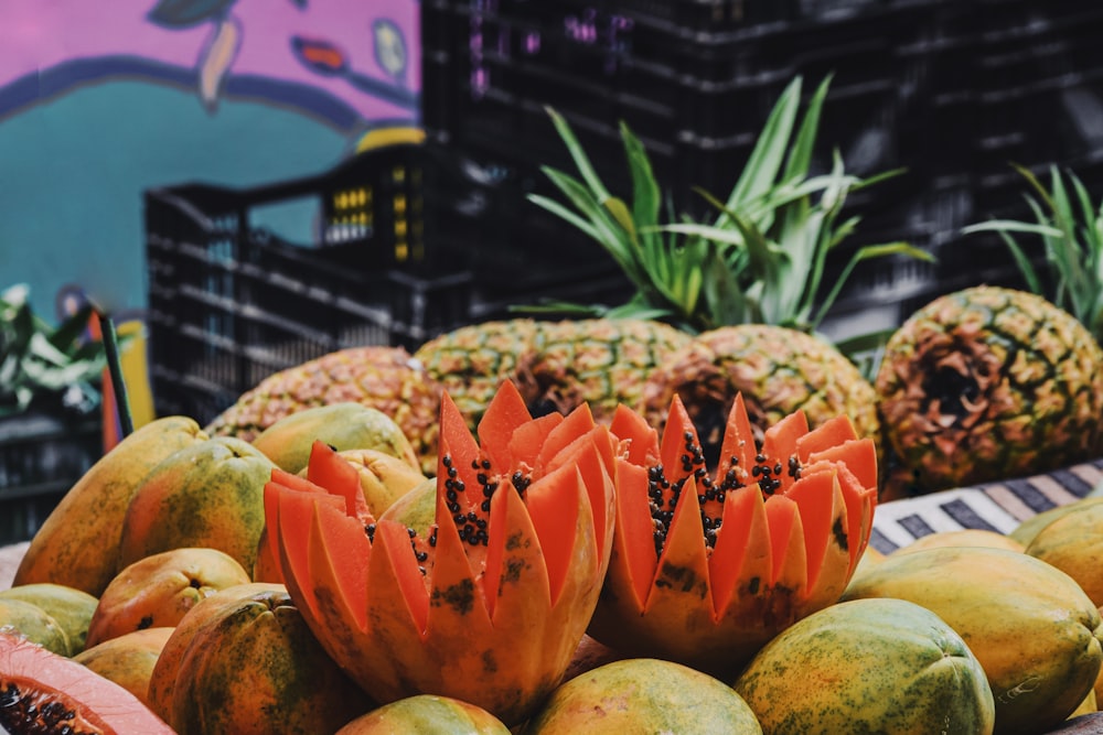 orange fruits on brown woven basket