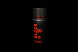A black cylindrical bottle with red text that reads 'BLACK' and 'Eau De Toilette' on a dark background. The bottle has a metallic cap with a horizontal red band near the top.