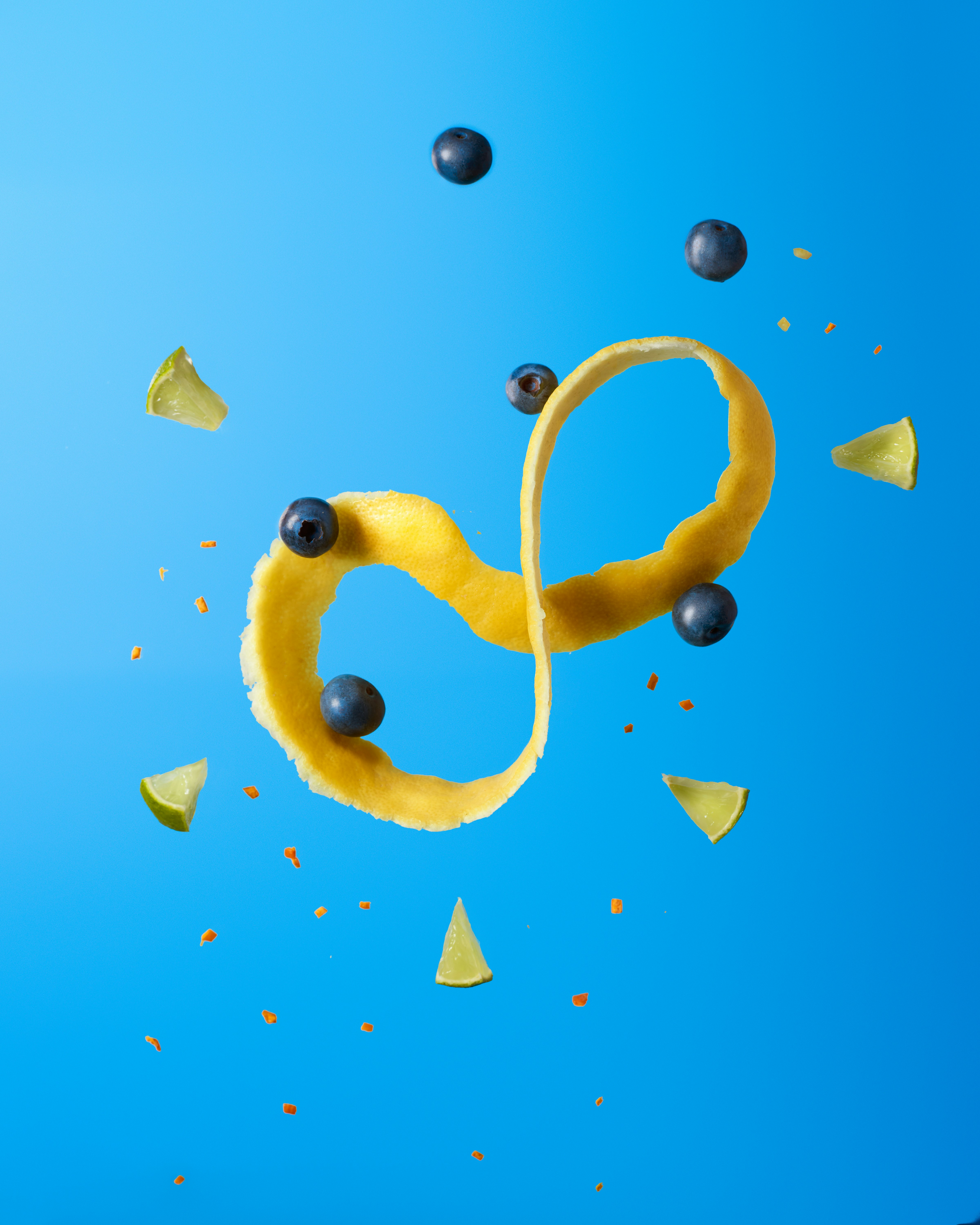 yellow heart shaped with blue background