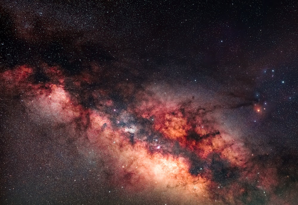 Noche estrellada roja y negra