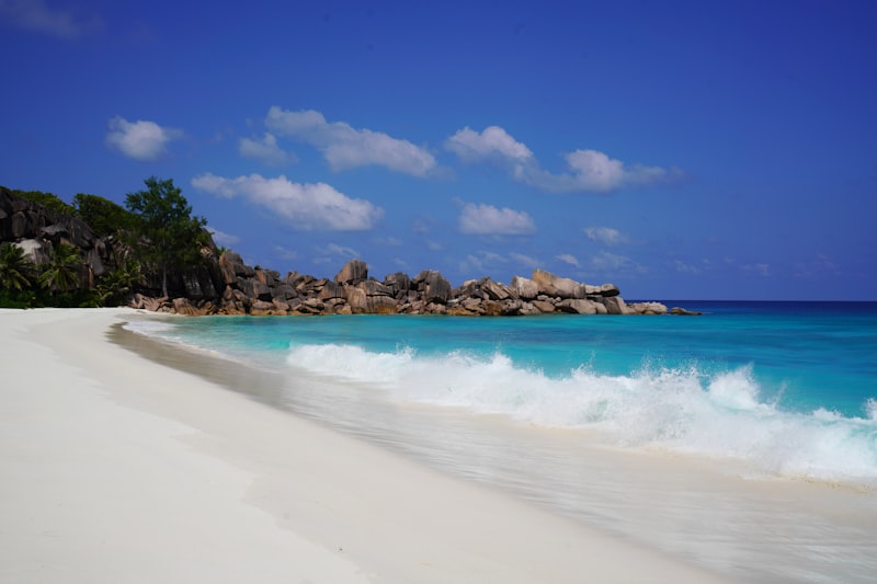Granite boulders and turquoise waters in the Seychelles