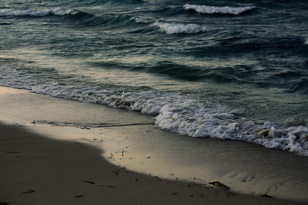 sea waves crashing on shore during daytime