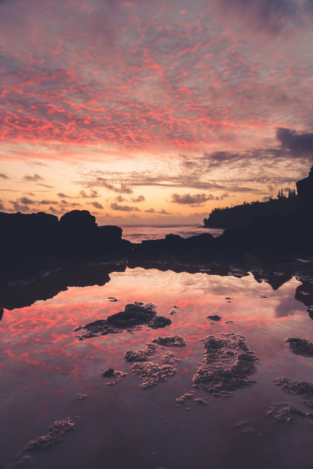 body of water under cloudy sky during sunset