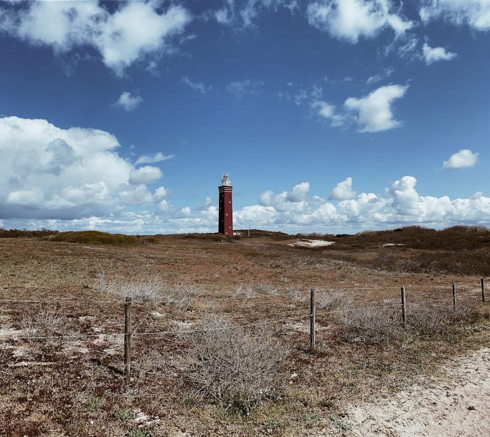 red and white lighthouse under blue sky during daytime