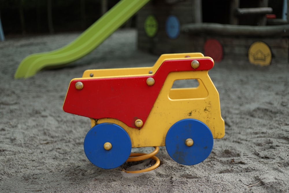 red blue and yellow plastic toy