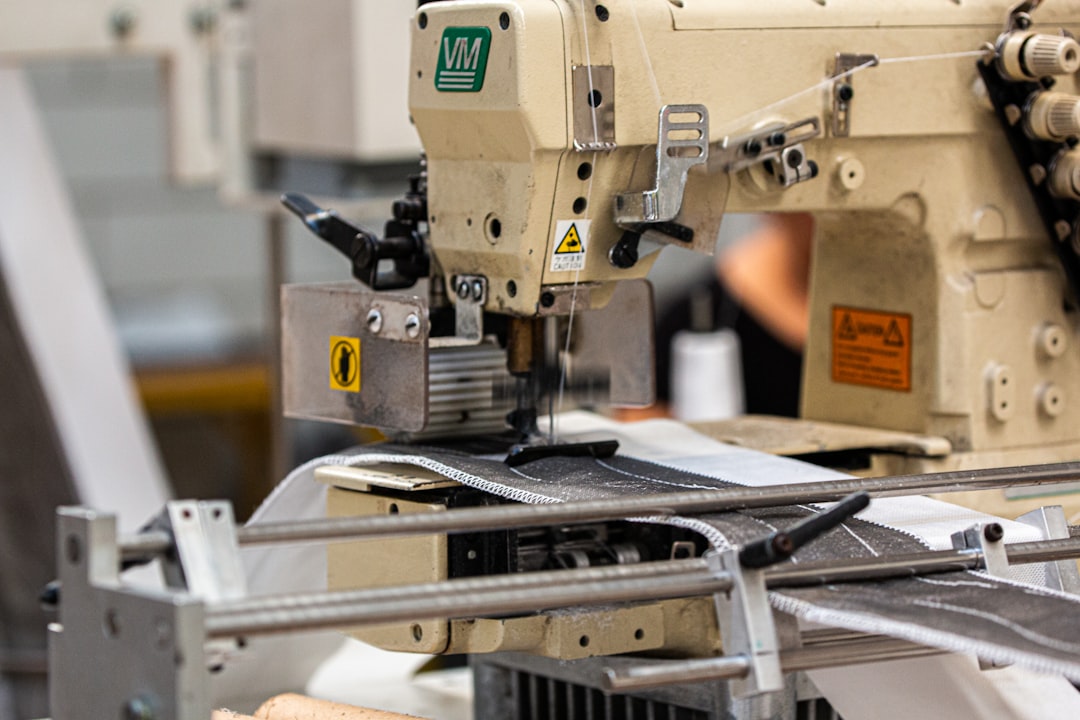 white and brown sewing machine